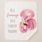 Moderne exotische roze Waterverf flamingo met cita Sherpa Deken (Voorkant)