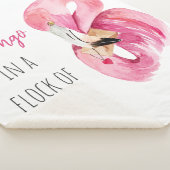 Moderne exotische roze Waterverf flamingo met cita Sherpa Deken (3/4)