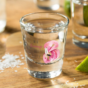 Moderne exotische roze Waterverf flamingo met cita Shot Glas