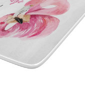 Moderne exotische roze Waterverf flamingo met cita Snijplank (Hoek)