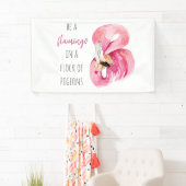 Moderne exotische roze Waterverf flamingo met cita Spandoek (Insitu)