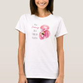Moderne exotische roze Waterverf flamingo met cita T-shirt (Voorkant)