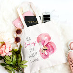 Moderne exotische roze Waterverf flamingo met cita Tote Bag<br><div class="desc">Moderne exotische roze Waterverf flamingo met citaat</div>