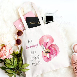 Moderne exotische roze Waterverf flamingo met cita Tote Bag