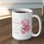 Moderne exotische roze Waterverf flamingo met cita Tweekleurige Koffiemok<br><div class="desc">Moderne exotische roze Waterverf flamingo met citaat</div>