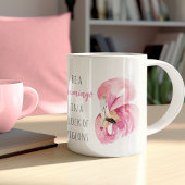 Moderne exotische roze Waterverf flamingo met cita Tweekleurige Koffiemok