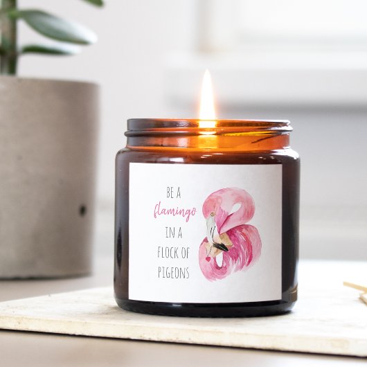 Moderne exotische roze Waterverf flamingo met cita Vierkante Sticker