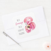 Moderne exotische roze Waterverf flamingo met cita Vierkante Sticker (Envelop)
