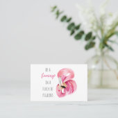 Moderne exotische roze Waterverf flamingo met cita Visitekaartje (Staand voorkant)