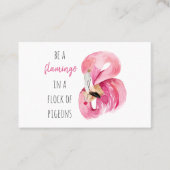 Moderne exotische roze Waterverf flamingo met cita Visitekaartje (Voorkant)
