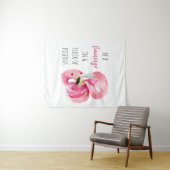 Moderne exotische roze Waterverf flamingo met cita Wandkleed (In Situ (horizontaal))