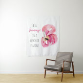 Moderne exotische roze Waterverf flamingo met cita Wandkleed (In situ)