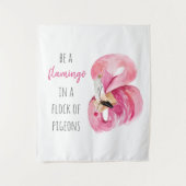 Moderne exotische roze Waterverf flamingo met cita Wandkleed (Voorkant)