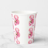 Moderne exotische roze Waterverf Flamingo patroon Papieren Bekers (Rechts)