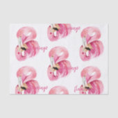 Moderne exotische roze Waterverf Flamingo patroon Tissuepapier (Voorkant)