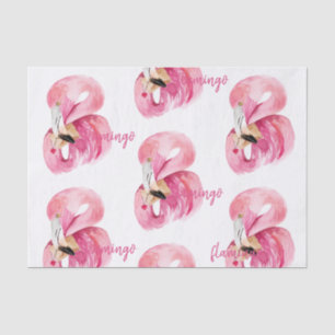 Moderne exotische roze Waterverf Flamingo patroon Tissuepapier