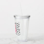 Moderne exotische roze Waterverf Flamingo & Stippe Acryl Drinkbeker (Links)