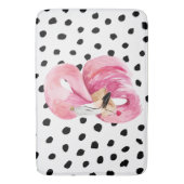 Moderne exotische roze Waterverf Flamingo & Stippe Badmat (Voorkant Verticaal)