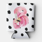 Moderne exotische roze Waterverf Flamingo & Stippe Blikjeskoeler (Voorkant)