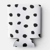 Moderne exotische roze Waterverf Flamingo & Stippe Blikjeskoeler (Achterkant)