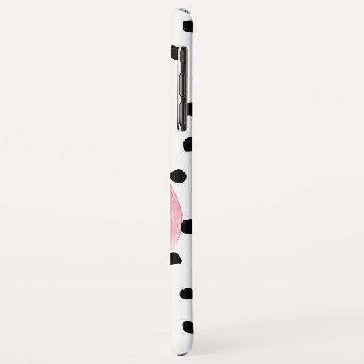 Moderne exotische roze Waterverf Flamingo & Stippe Case-Mate iPhone Case (Achterkant/links)