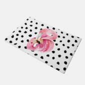 Moderne exotische roze Waterverf Flamingo & Stippe Deurmat (Schuin)