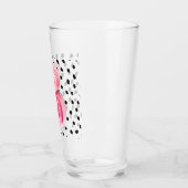 Moderne exotische roze Waterverf Flamingo & Stippe Glas (Links)