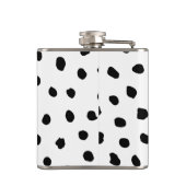 Moderne exotische roze Waterverf Flamingo & Stippe Heupfles (Achterkant)