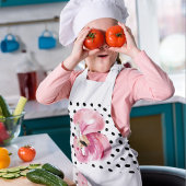 Moderne exotische roze Waterverf Flamingo & Stippe Kinder Schort