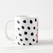 Moderne exotische roze Waterverf Flamingo & Stippe Koffiemok (Links)