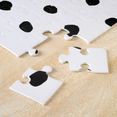 Moderne exotische roze Waterverf Flamingo & Stippe Legpuzzel (Zijkant)