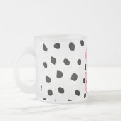 Moderne exotische roze Waterverf Flamingo & Stippe Matglas Koffiemok (Links)