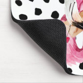 Moderne exotische roze Waterverf Flamingo & Stippe Muismat (Hoek)