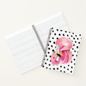 Moderne exotische roze Waterverf Flamingo & Stippe Notitieboek (Binnen)