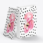Moderne exotische roze Waterverf Flamingo & Stippe Pokerkaarten