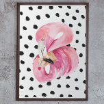 Moderne exotische roze Waterverf Flamingo & Stippe Poster<br><div class="desc">Moderne exotische roze Waterverf Flamingo & Stippen</div>