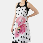 Moderne exotische roze Waterverf Flamingo & Stippe Schort (Insitu)