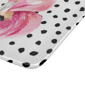 Moderne exotische roze Waterverf Flamingo & Stippe Snijplank (Hoek)
