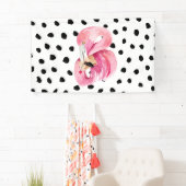 Moderne exotische roze Waterverf Flamingo & Stippe Spandoek (Insitu)