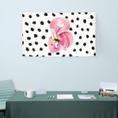 Moderne exotische roze Waterverf Flamingo & Stippe Spandoek (Beurs)