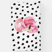 Moderne exotische roze Waterverf Flamingo & Stippe Spandoek (Verticaal)