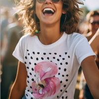 Moderne exotische roze Waterverf Flamingo & Stippe