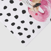 Moderne exotische roze Waterverf Flamingo & Stippe Tissuepapier (Detail)