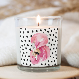 Moderne exotische roze Waterverf Flamingo & Stippe Vierkante Sticker