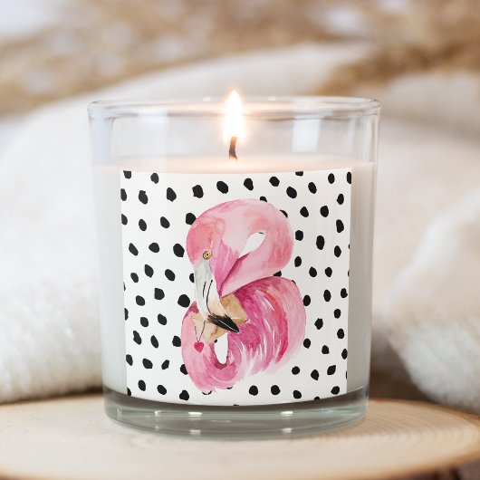 Moderne exotische roze Waterverf Flamingo & Stippe Vierkante Sticker