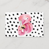 Moderne exotische roze Waterverf Flamingo & Stippe Visitekaartje (Voorkant)