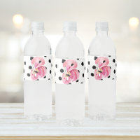 Moderne exotische roze Waterverf Flamingo & Stippe