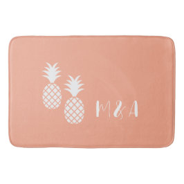 Moderne Exotische Roze Witte Ananas Patroon Badmat