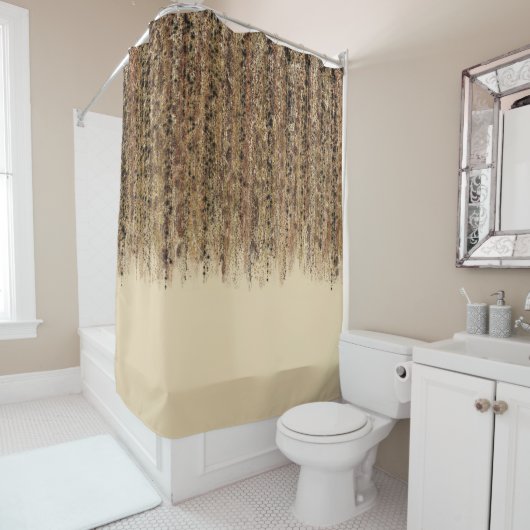 Moderne exotische Safari Abstracte Glam Print Douchegordijn (In situ)