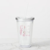 Moderne, exotische standaard en verbluffend flamin acryl drinkbeker (Achterkant)